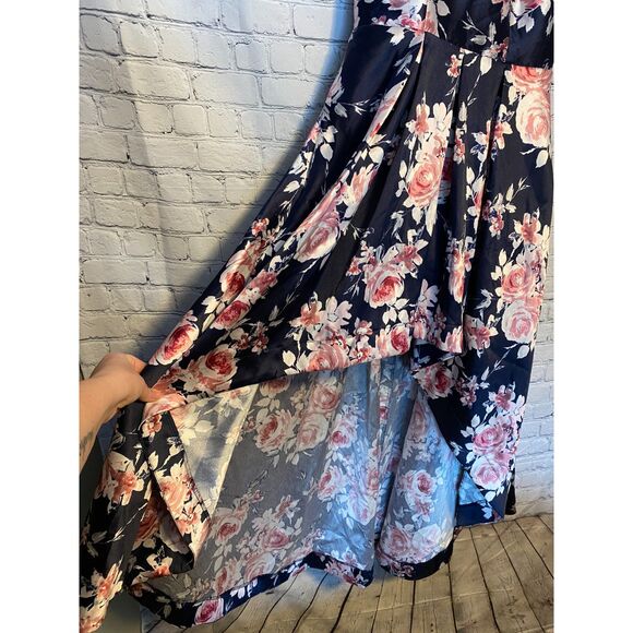 Speechless Size 13 Hi Low Halter Dress Floral Print Pockets Prom Formal NWT - Picture 6 of 15